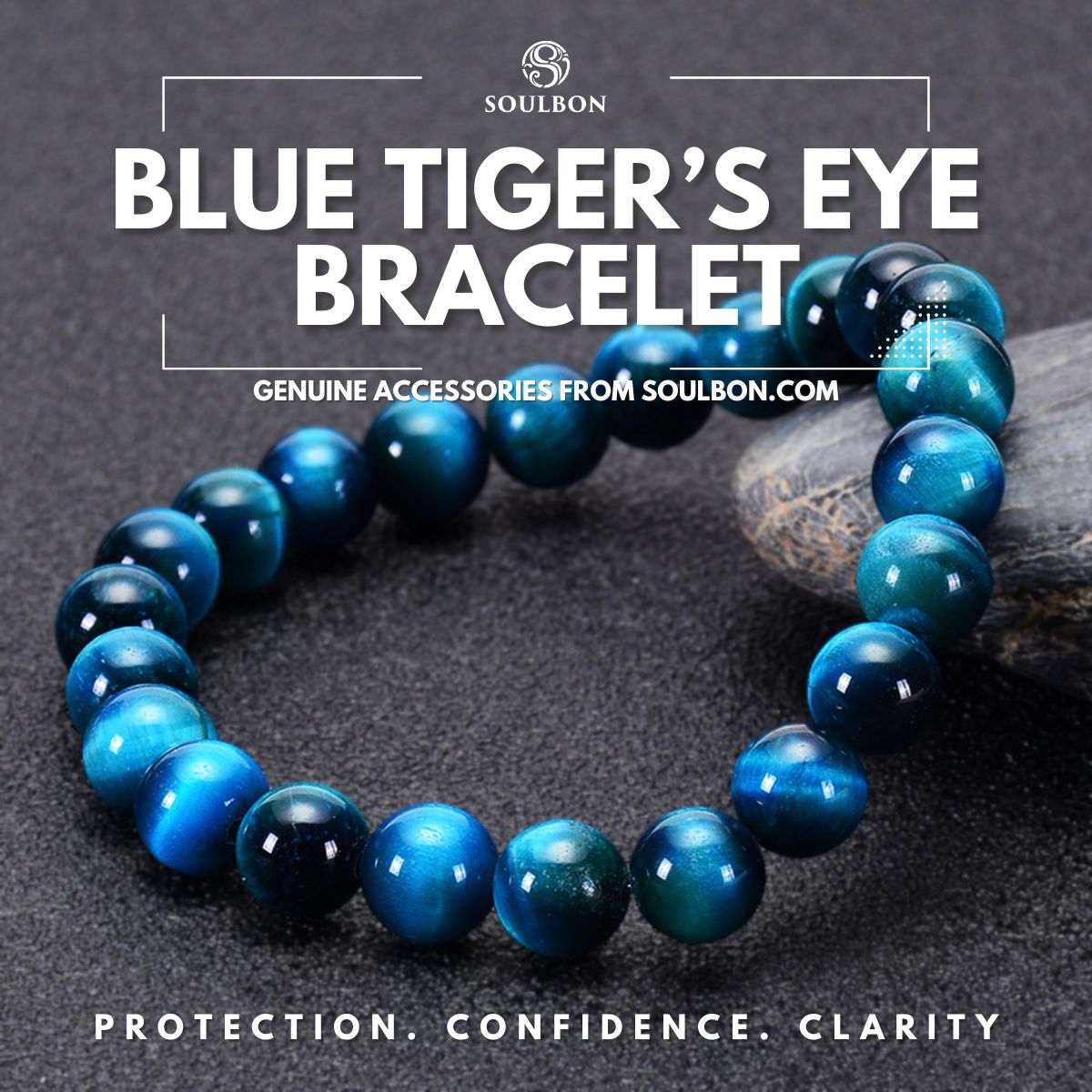 Energy Protection Blue Tiger's Eye Bracelet - Protection, Confidence, Clarity