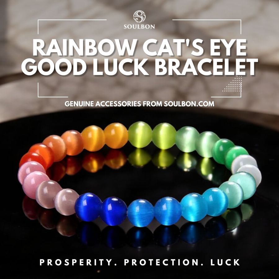 Rainbow Cat's Eye Good Luck Bracelet - Luck, Protection, Prosperity