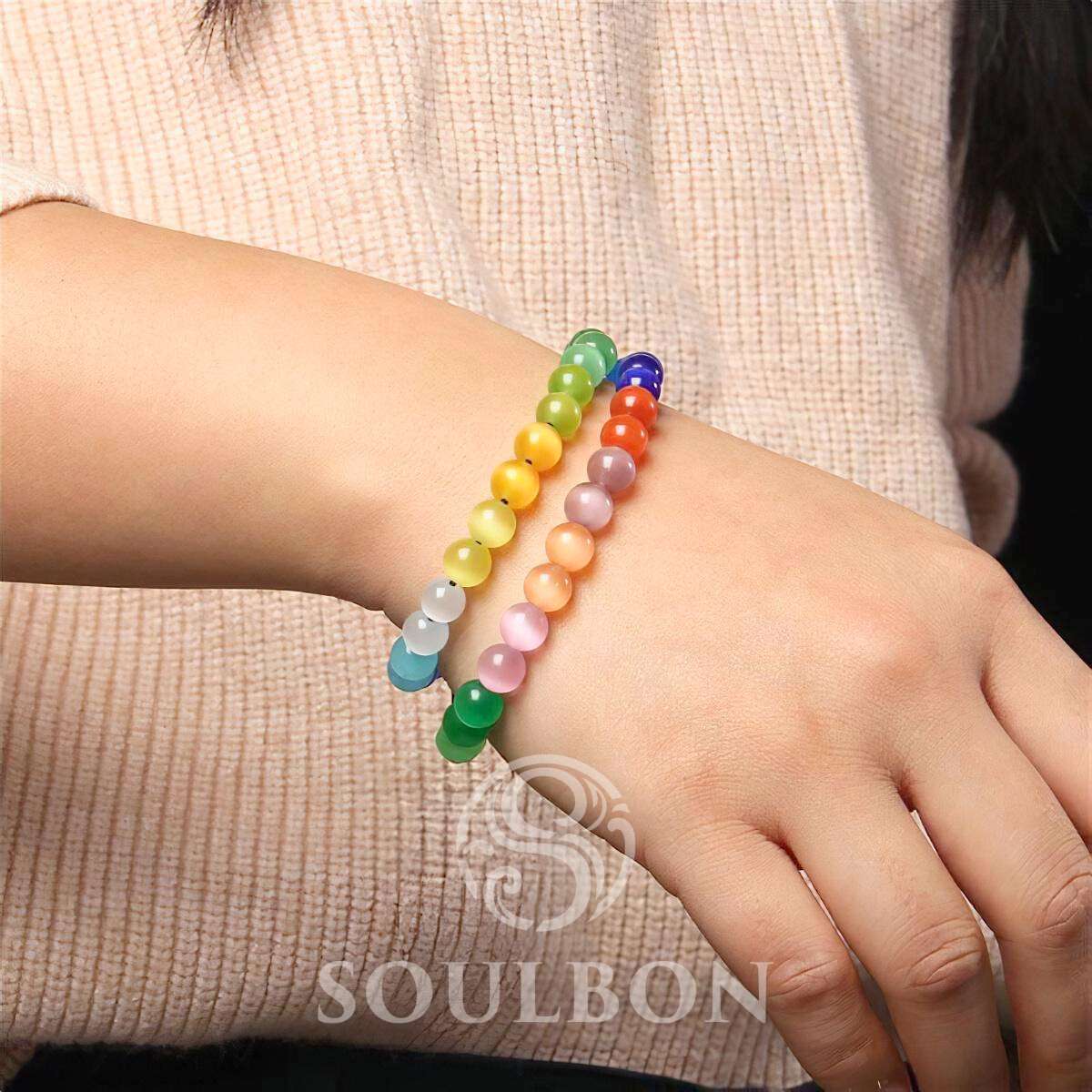 Rainbow Cat's Eye Good Luck Bracelet - Luck, Protection, Prosperity