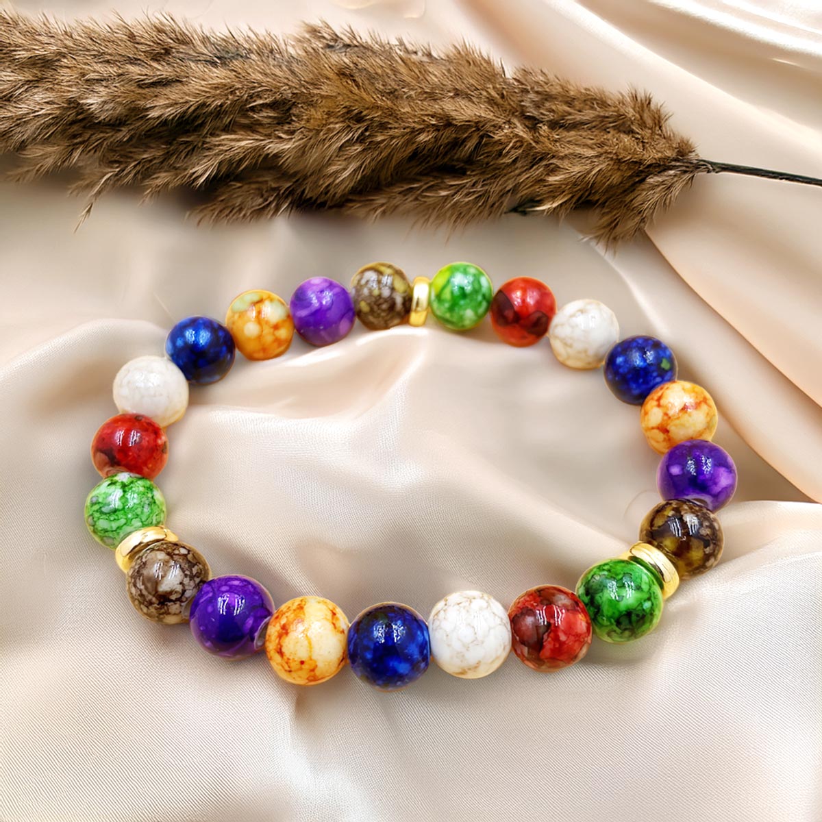 7 Chakra Agate Energy Bracelet - Balance, Harmony, Healing