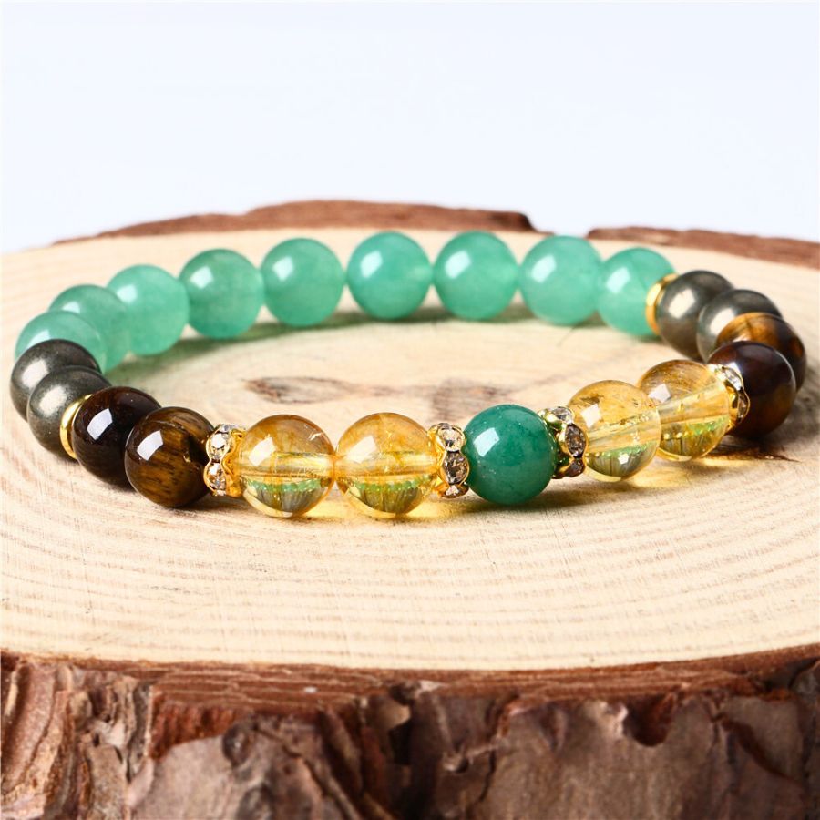 The Financial Success Bracelet - Green Aventurine, Citrine, Pyrite, Tiger's Eye