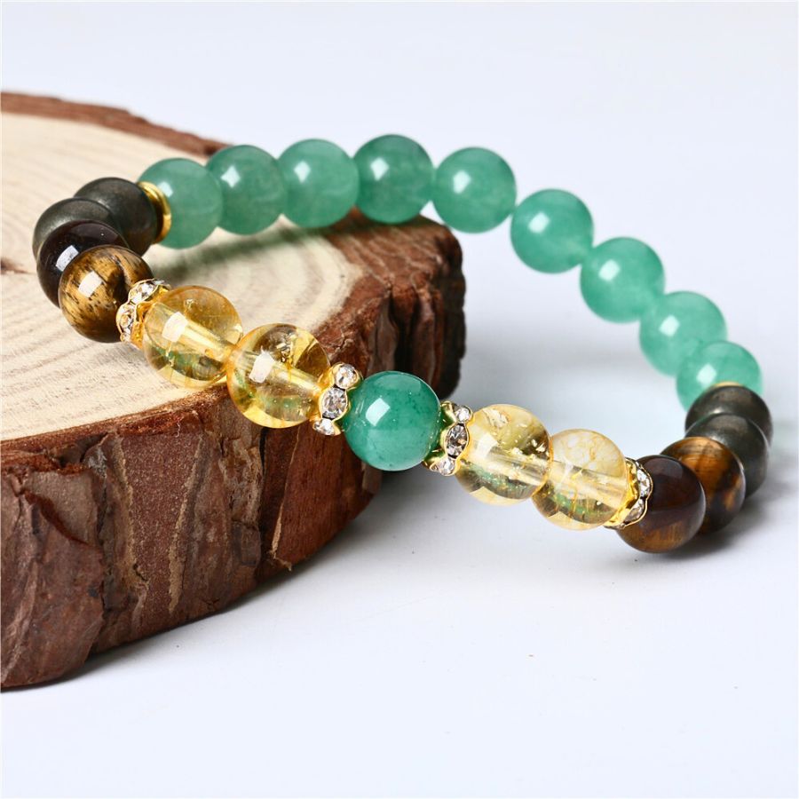 The Financial Success Bracelet - Green Aventurine, Citrine, Pyrite, Tiger's Eye