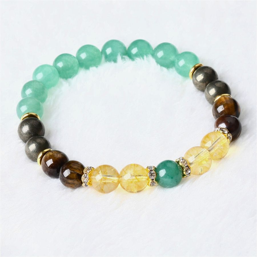 The Financial Success Bracelet - Green Aventurine, Citrine, Pyrite, Tiger's Eye