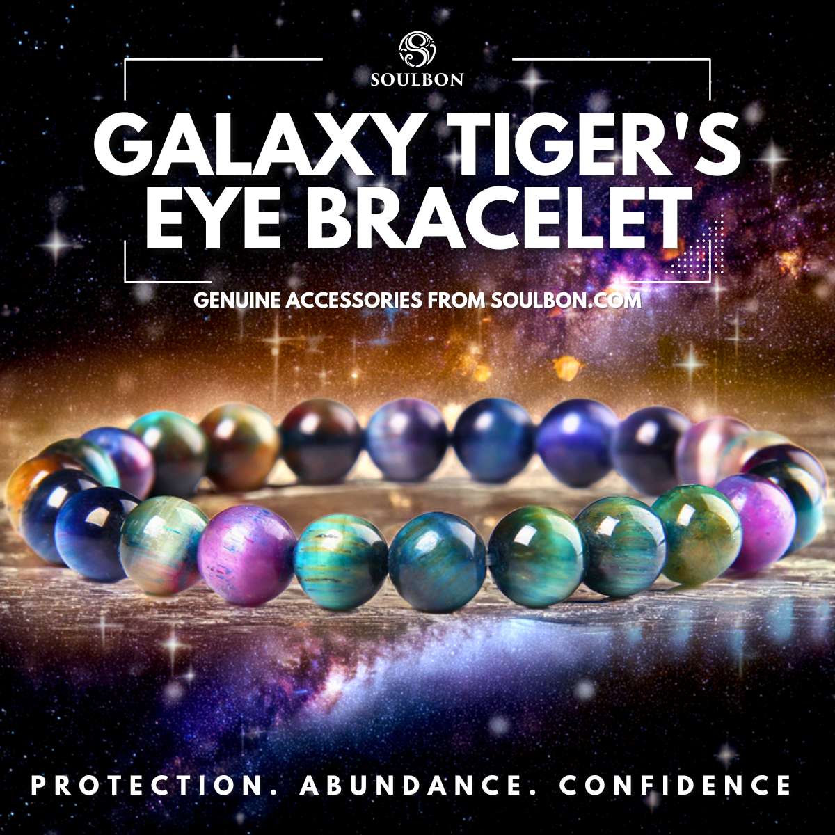 Galaxy Tiger's Eye Bracelet - Protection, Abundance, Confidence