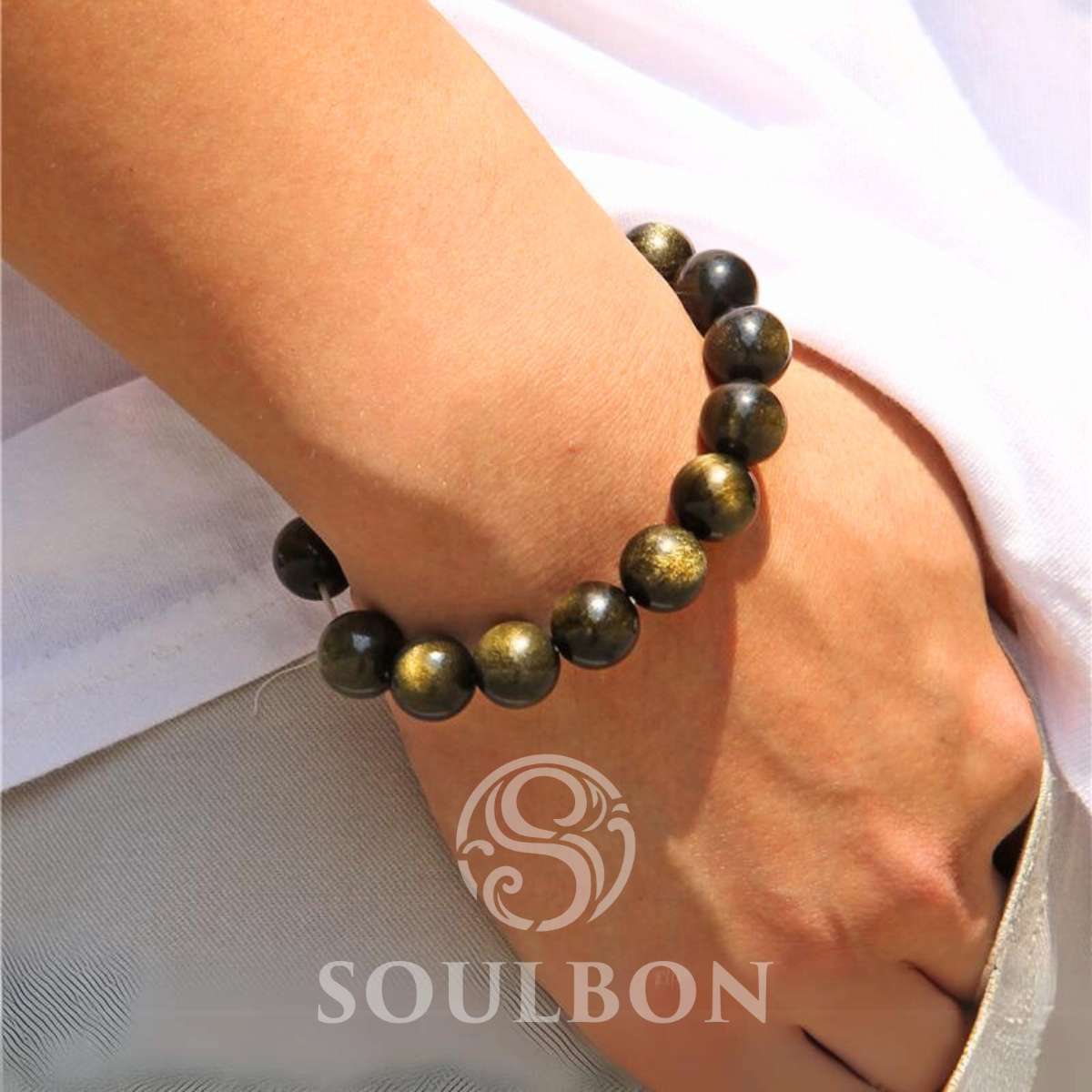 Spiritual Protection Golden Obsidian Bracelet - Clarity, Protection, Confidence