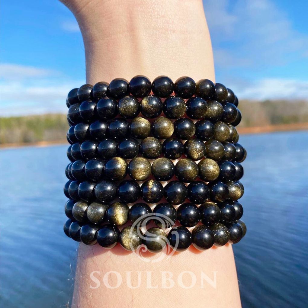 Spiritual Protection Golden Obsidian Bracelet - Clarity, Protection, Confidence