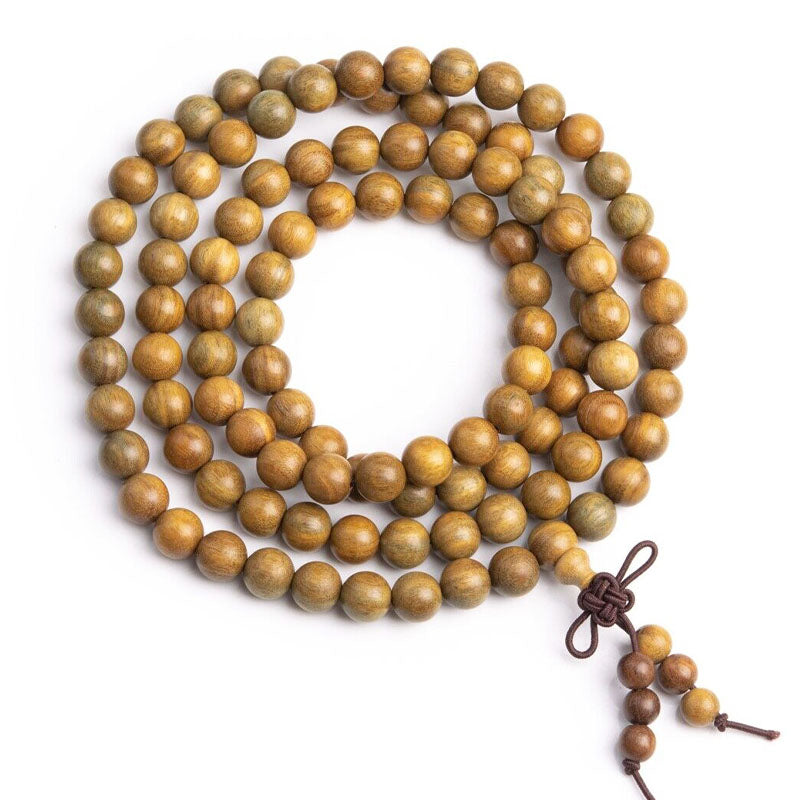 Tibetan Green Sandalwood Prayer 108 Mala Bracelet Necklace - Spirituality, Mindfulness, Inner Peace