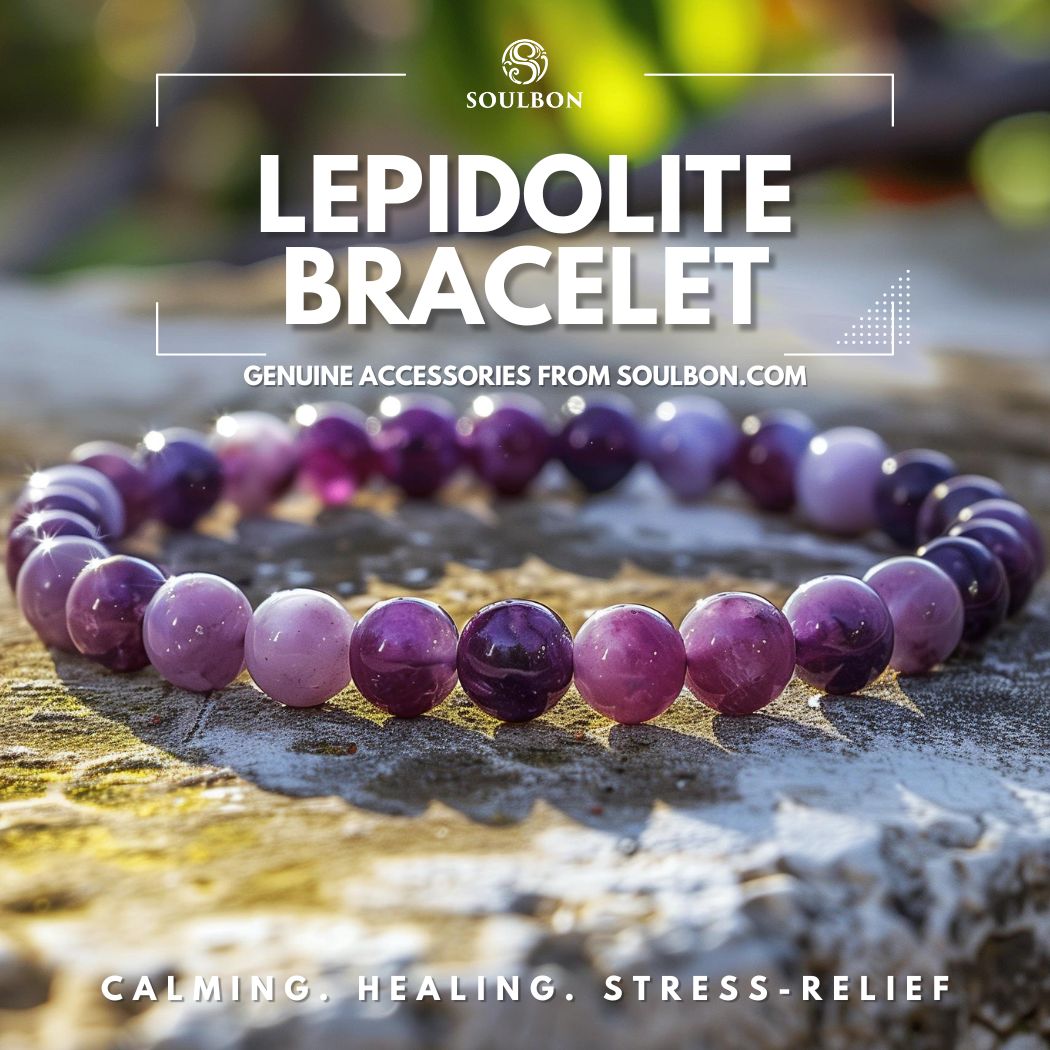 Lepidolite Bracelet - Calming, Healing, Stress-Relief