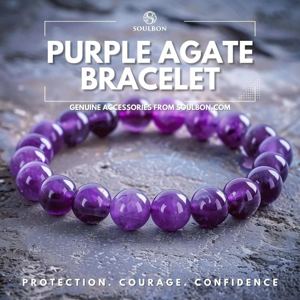 Purple Agate Bracelet -Protection, Courage, Confidence