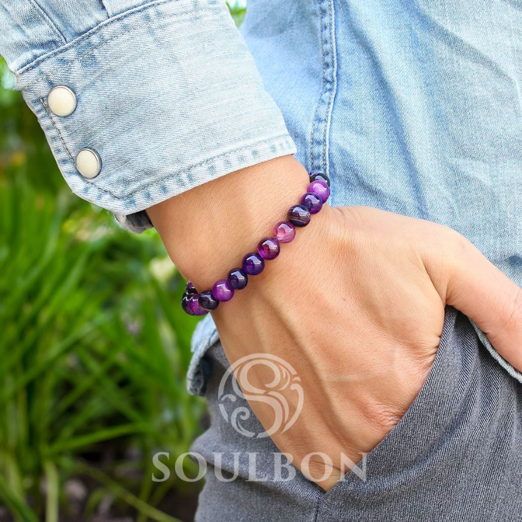 Purple Agate Bracelet -Protection, Courage, Confidence