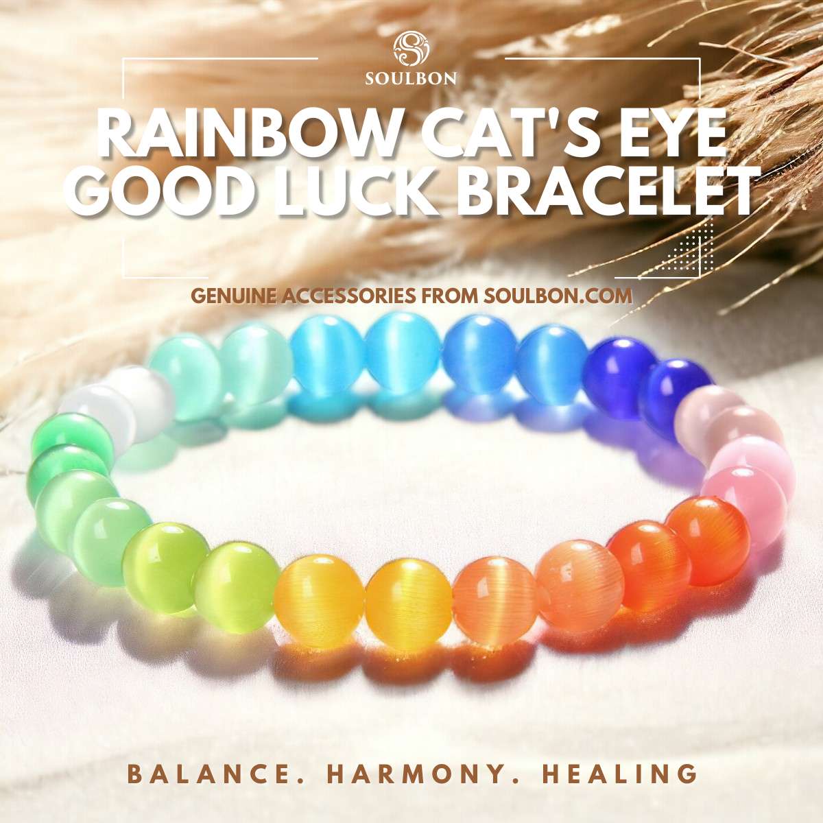 Rainbow Cat's Eye Good Luck Bracelet - Luck, Protection, Prosperity