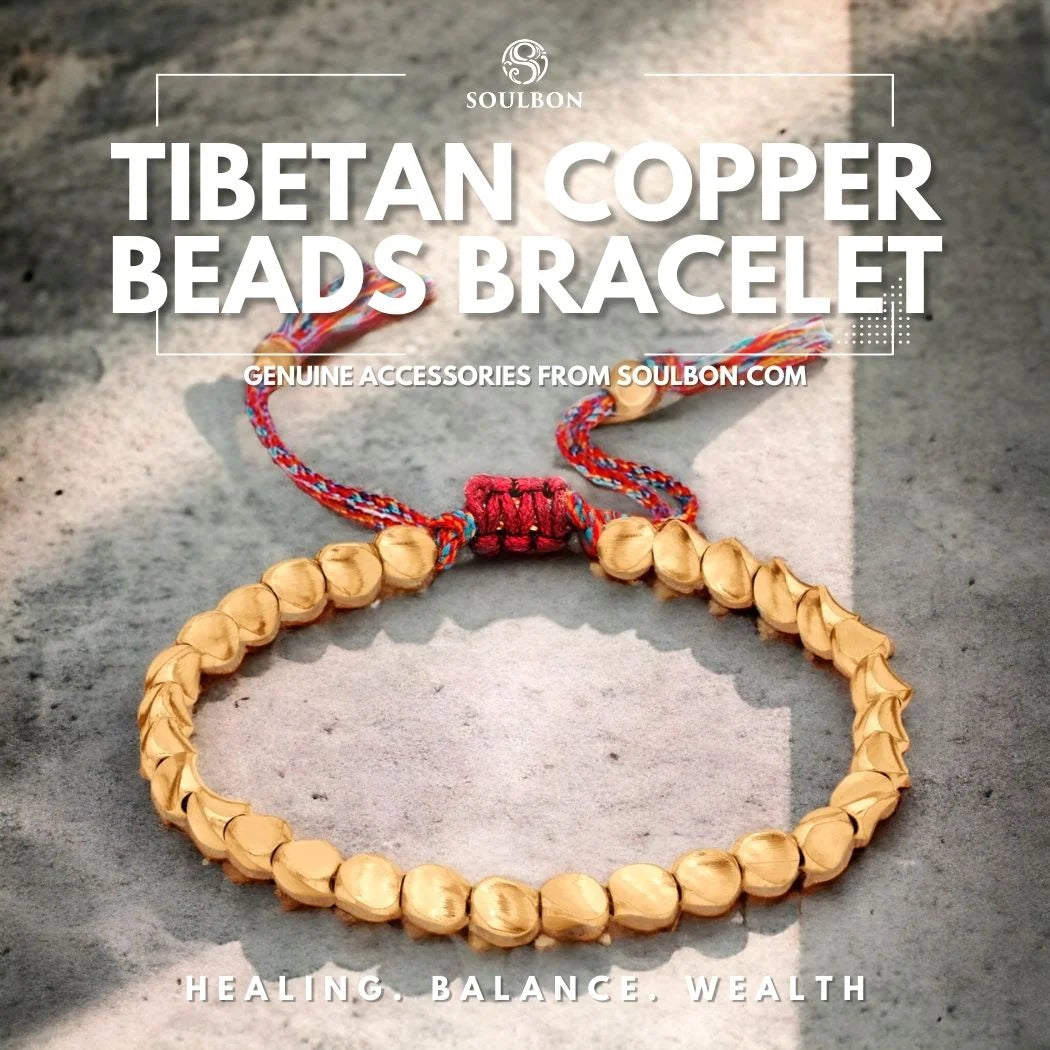 Tibetan Copper Beads Bracelet - Healing, Balance, Wealth