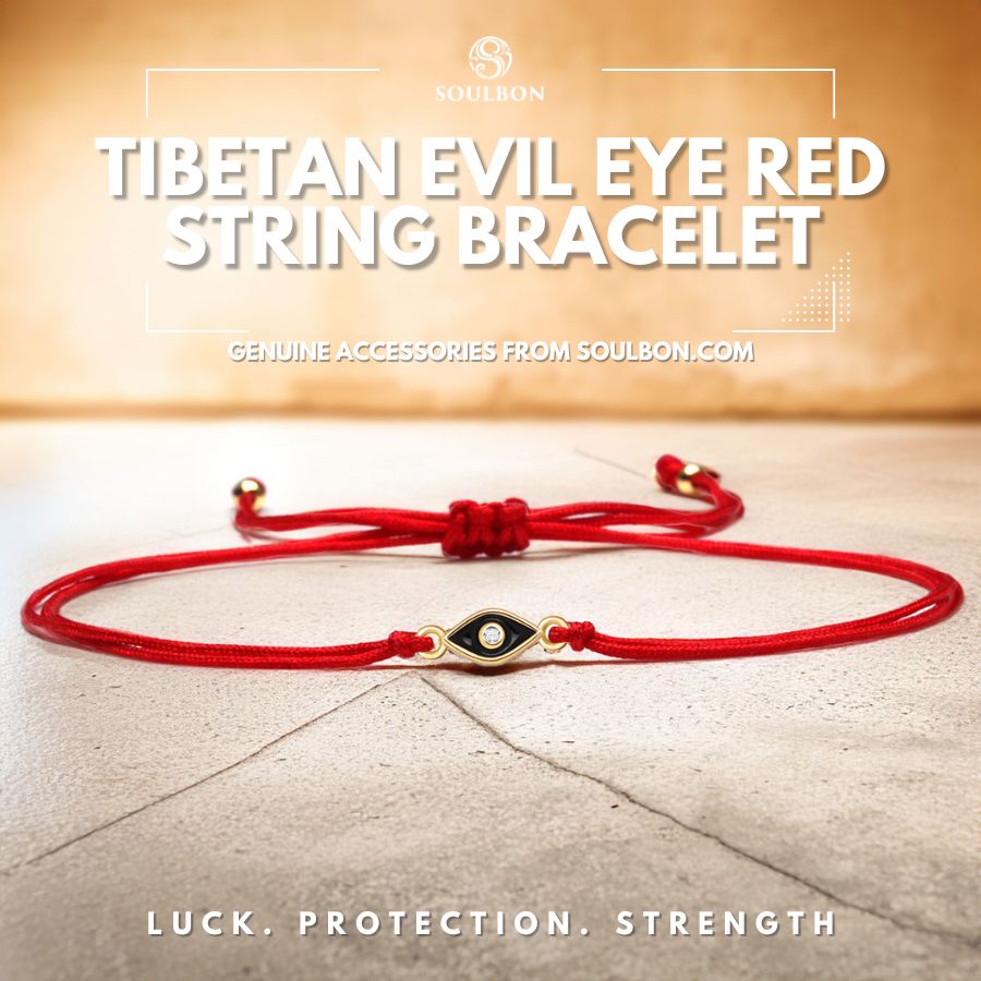 Tibetan Evil Eye Red String Bracelet - Luck, Protection, Strength